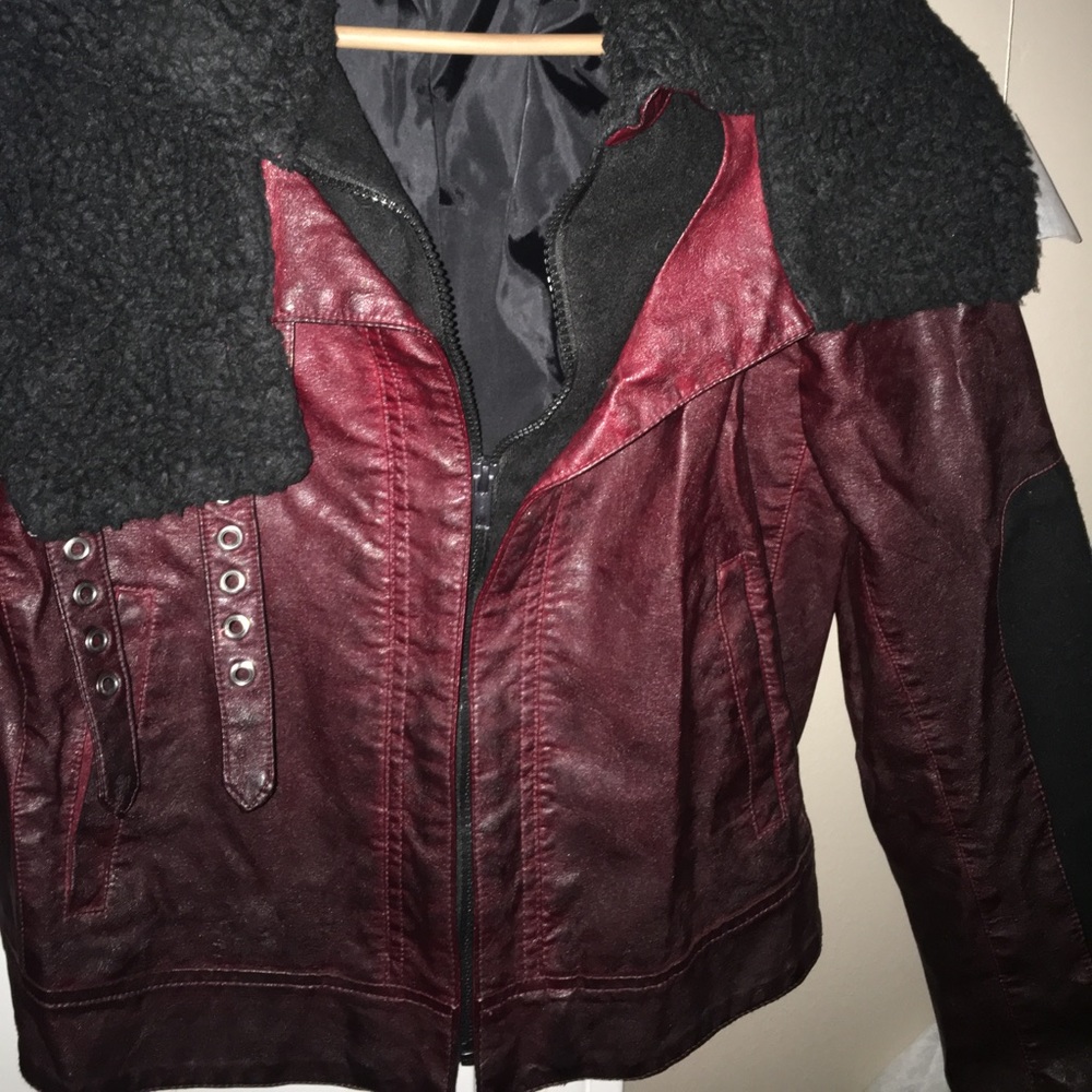Vera Wang faux leather motorcycle